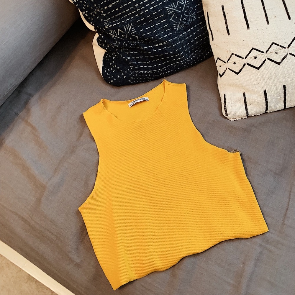 Yellow Zara croptop